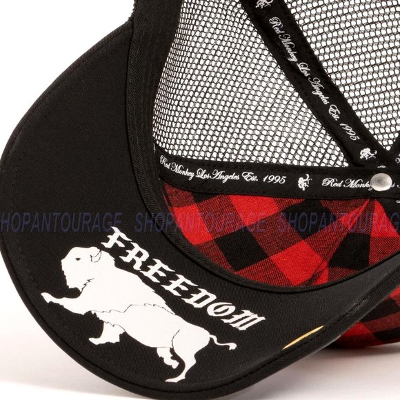 Red Monkey Buffalo Logo Black/Red RM1479 Limited Edition Unisex Trucker Hat Cap - Picture 6 of 9